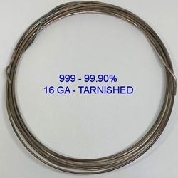 Fine Silver 999 Round Wire Ga 16 Tarnished 10 FT super fine silver, .9999, 9999 wire, 999 wire, colloidal silver, sheet silver, sterling, sterling sheet, silversmithing, 925, silver plate